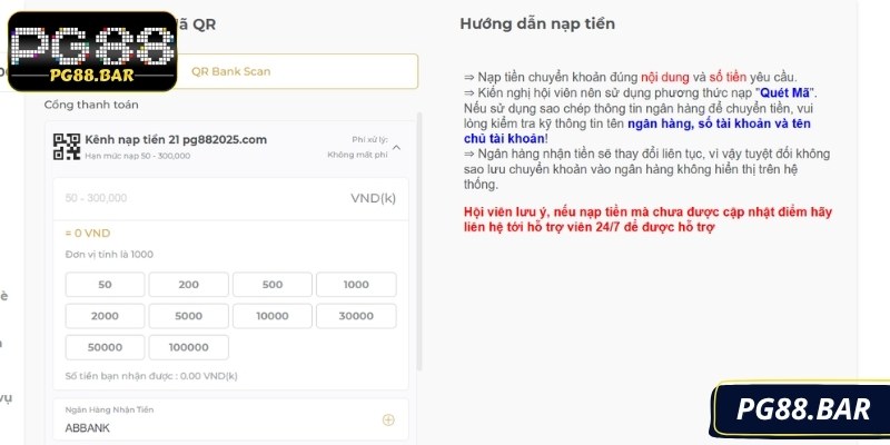 Nắm vững quy trình nạp tiền PG88, tránh sai sót, tối ưu giao dịch