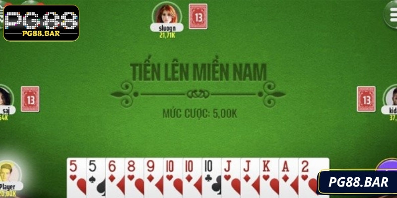 Giao diện tiến lên miền Nam sống động, mang cảm giác sống động